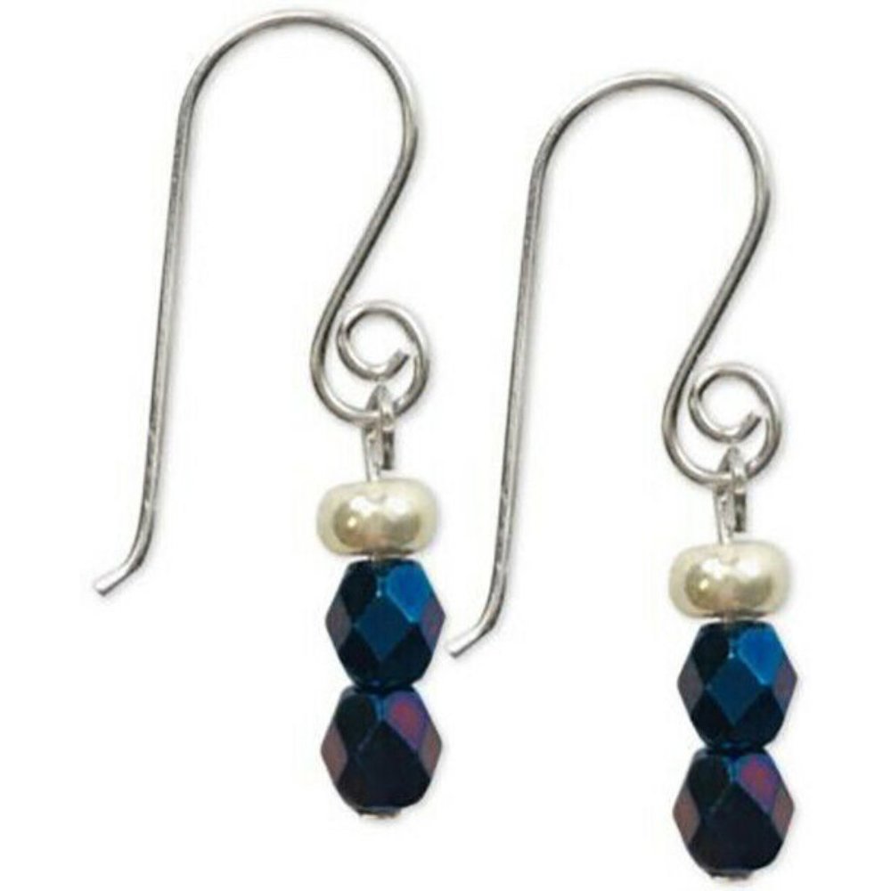 New Jody Coyote Iridescent Dark Glass Bead Drop